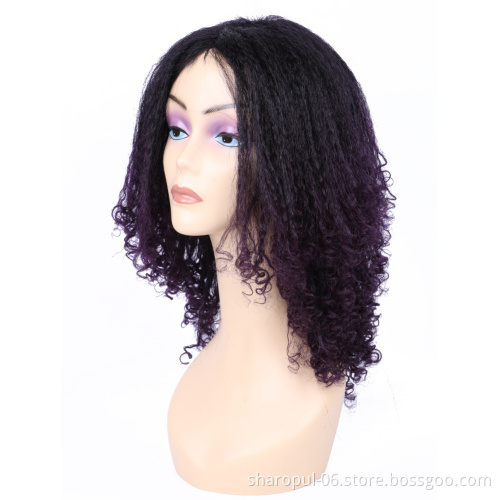Synthetic Wig Hair Extension Pre stretched Hair with curl design Brown braid wigs for women